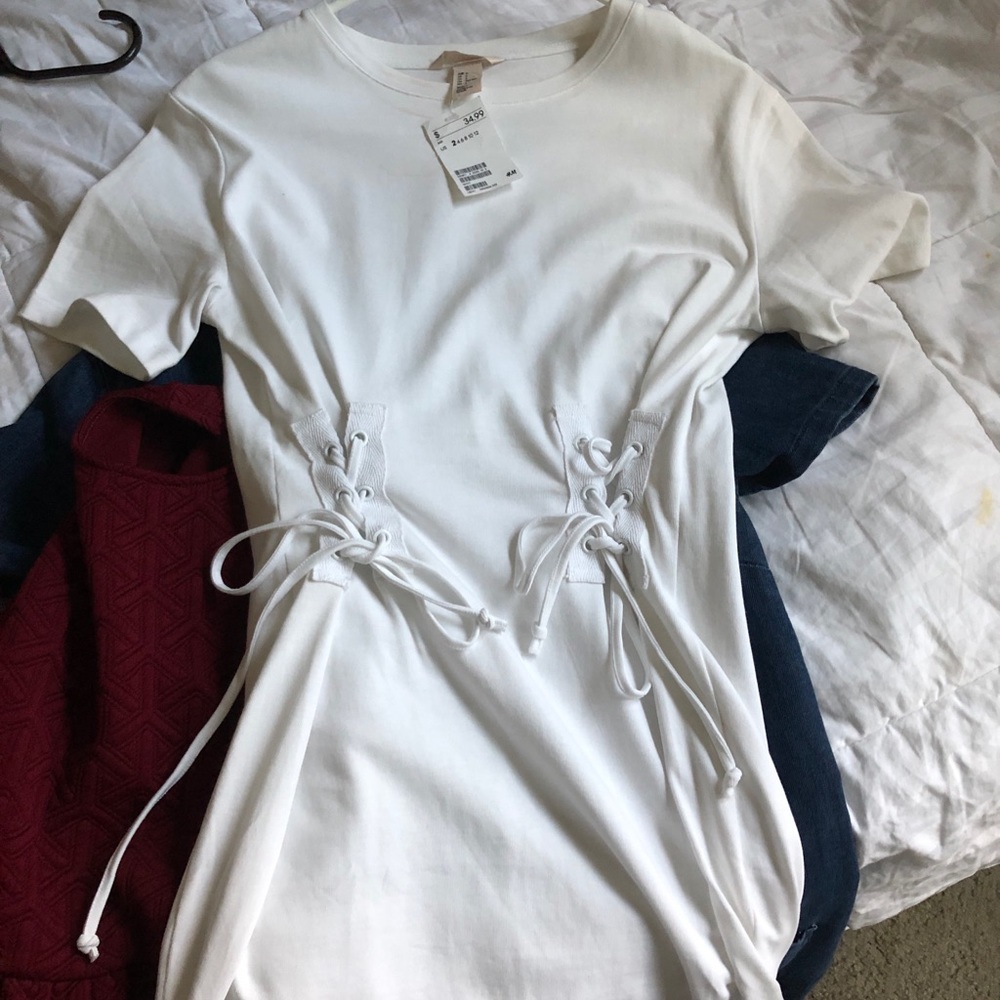 H&M White Corset dress